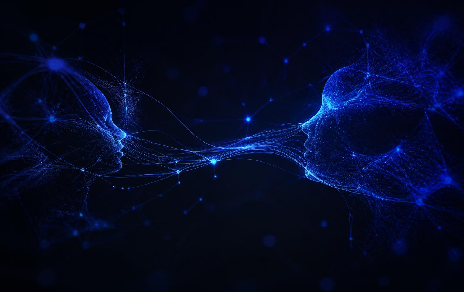 Réseau neuronal illustrant l'intelligence artificielle conversationnelle